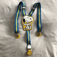 Vintage Boys Snoopy Peanuts Suspenders - Blue  Yellow