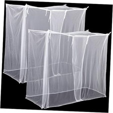 2 Pcs 4 Corners Mosquito Net for Bed Canopies Netting 87"L x 79"W x 79"H White