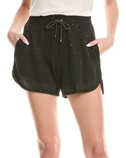 BRUNELLO CUCINELLI WOMEN'S BLACK KNIT DRAWSTRING SHORTS MSRP 2595