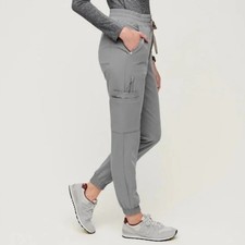 NEW Figs Charlotte 21 Pocket Slim Scrub Pants in Dark Space Gray Size Petite XXS