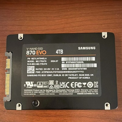 Samsung 870 EVO 4TB V-NAND SATA III 2.5