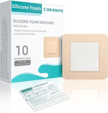 Silicone Foam Dressing 3x3 in 10 Pcs Waterpro...