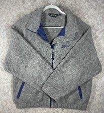 Vintage EBTEK Eddie Bauer Fleece Jacket Mens L Gray Full Zip USA Made