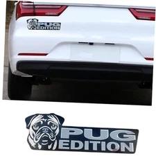 Dog Edition Car Badges, 3D Pug Emblem, Universal Fit, Automotive Decals, Fun 