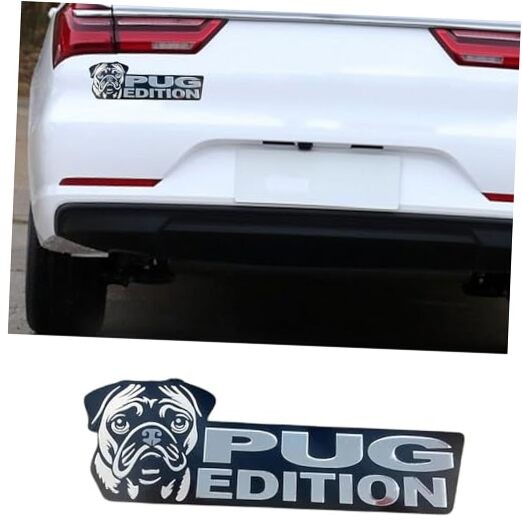 Dog Edition Car Badges, 3D Pug Emblem, Universal Fit, Automotive Decals, Fun 