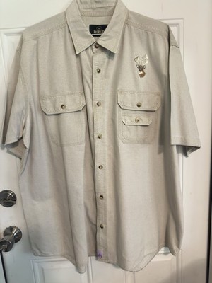 Vintage Redhead Men s Short Sleeve Hunter Outdoors Embroidered Deer Shirt Shirt
