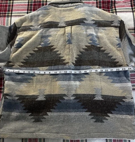 NWT Brooklyn Cloth Men’s Southwestern Aztec Shacket Heavy Flannel Jacket M image 6