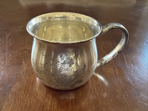 Vintage Lunt Sterling Silver Baby Cup – Monogrammed Approximately 45 Grams