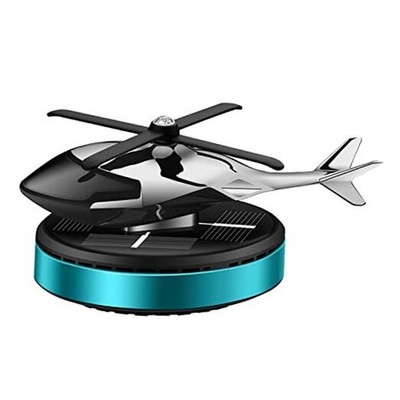 Car Air Fresheners,Al Alloy Solar Powered Rotating Incense Helicopter B: Blue