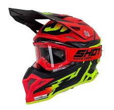 JUST1 J39 Motocross Helmet Red Black Neon Yellow Crash Helmet Free MX Goggles