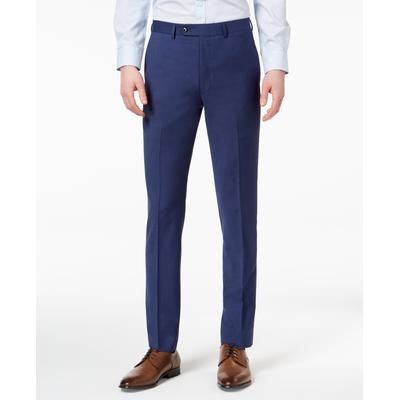 Мужские облегающие брюки Calvin Klein 3434 синего цвета однотонные стрейчевые 7090₽