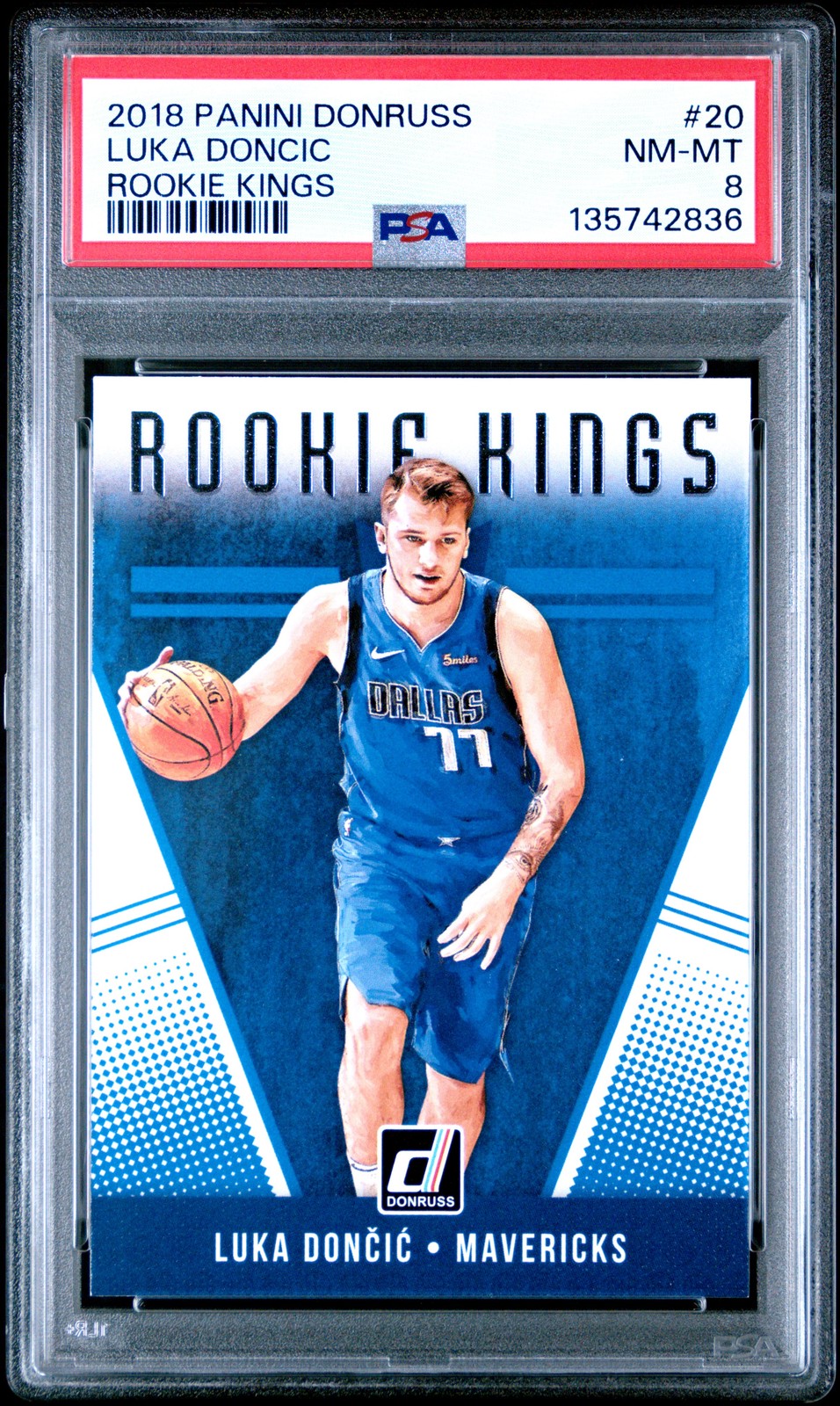 2018 PANINI DONRUSS RC KINGS #20 LUKA DONCIC PSA 8