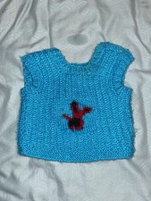 Vintage Handmade Hand Knitted Crochet Baby Infant Sweater Vest