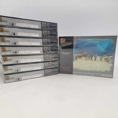Pegasus Hobbies 7051 1/72 California Mission Indians plastic figures Lot Of 8