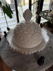 Fostoria Rosby Winburn Vintage Milk Glass Butter Cheese Dish 8"