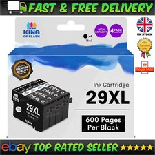 Compatible Epson 29XL Black Printer Ink Cartridges 4 Pack High Yield Capacity BK