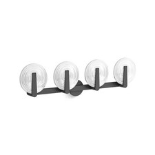 KOHLER Hint 4-Light Matte Black Swirl Glass Wall Sconce 38399-SC04S-BLL
