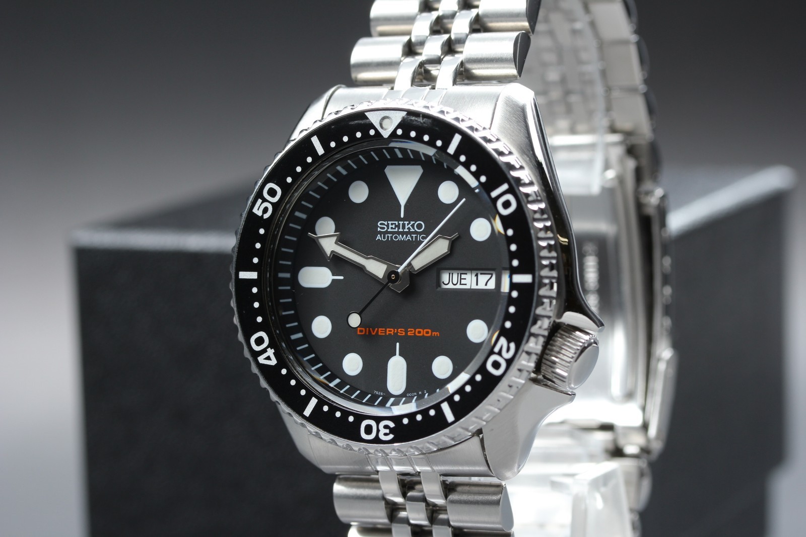 [Exc+5] Seiko Scuba Diver's 7S26-0020 SKX007 Automatic Black 21J Men's Watch