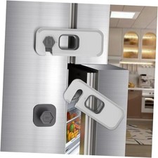 2 Pack Fridge Locks with Self Adhesive, Refrigerator Latch for A-Grey-2pack