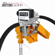 Fuel Transfer Pump Gasoline Pump 20GPM 12V w/ Flow Meter Hose& Nozzle for Diesel