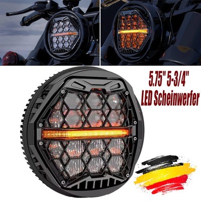 E-Geprüft 5.75'' 5-3/4'' LED Motorrad Scheinwerfer Hi/Lo Strahl DRL Für Harley
