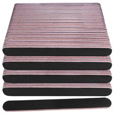 Nail Files Bulk 100 Pack , Professional Emery Board 100/180 Grit Nail File D...