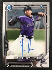 2021 Bowman Chrome #CPA-HO Helcris Olivarez Colorado Rockies 1st Auto