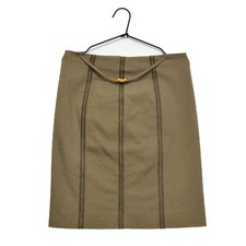 Class Roberto Cavalli Designer Gold-Green Skirt Size I 42 Made in Italy