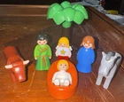 Playmobil 1.2.3 Nativity - 6786 Jesus Manger Animals Figures Vintage 1990