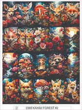 KAWAII FOREST 2 - COMPLETE SHEET OF 20 STICKERS