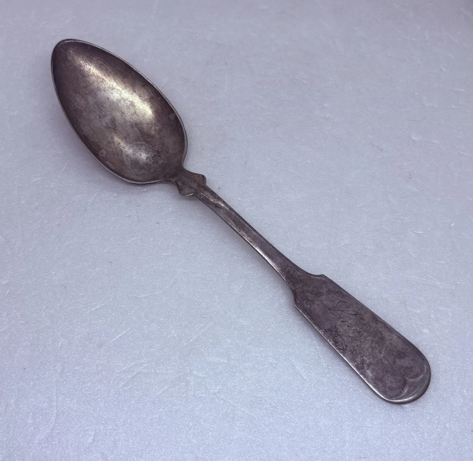 Very Rare Vautrot & Son Silver Dinner Serving Spoon 8.5” Engraved “Lucy” 29 - Image 3 of 4
