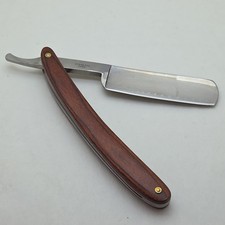 STRAIGHT RAZOR | Brown Wood Barber Shaving Folding Knife 210728