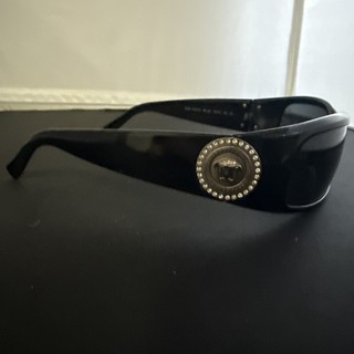 Versace 4044 B Sunglasses Black Silver Coin Medusa Swarovski Crystals