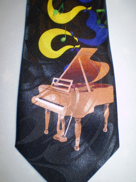 Steven Harris Men's Flowing Keyboard Neck Tie – Piano Key Design Polyester Tie - View #4