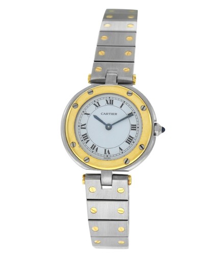 Cartier Santos Ronde Vendome 8191 18K Gold Steel Date Unisex 27MM Quartz Watch