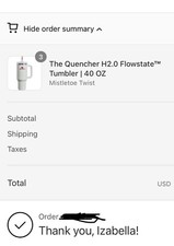 Stanley Mistletoe Twist Quencher Flowstate Tumbler LIMITED EDITION ORDER CONFIRM