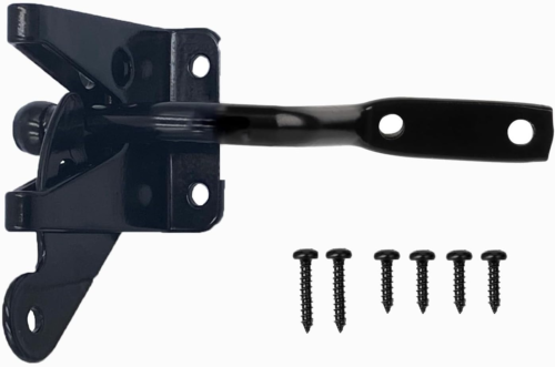 Heavy-Duty Self-Locking Gate Latch for Wood Fence Gate - Automatic Gravity Lever - Picture 7 of 12