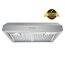 30 in Under Cabinet Range Hood (OPEN BOX) Stainless Steel Permanent Filters, LED