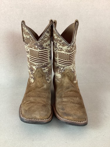 Ariat Cowboy Boots Suede Leather Digi Camo Child’s US Size 2 UK 1 - 第 7/20 張圖片