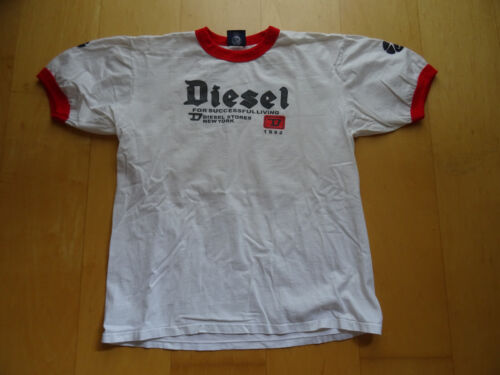 T-Shirt Diesel Stores New York 1992, weiß, roter Ausschnitt, Gr. L Brustweite 52 - Afbeelding 1 van 1