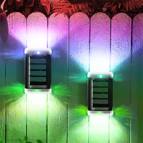 4X LUCES DE PARED LED PARA VALLA DE PUERTA CON ENERGÍA SOLAR SÚPER BRILLANTES LÁMPARA DE JARDÍN EXTERIOR - Imagen 4 de 18