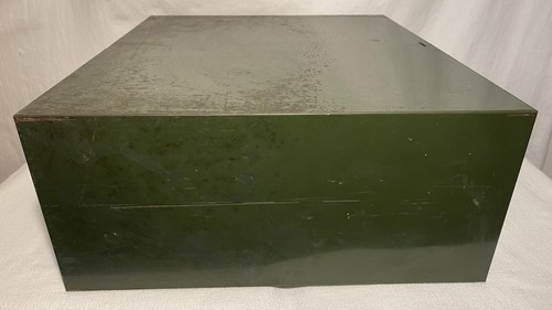 Vintage ASCO Steelmaster 2 Drawer Card Cabinet/Filing Cabinet Army Green/2 Keys - Picture 7 of 16