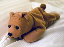 READY REALPORT Brown Bear MINI BEANIE BABY May 22 1998 plush toy RARE