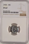 1954 Proof Roosevelt Dime 10c NGC Certified PF67