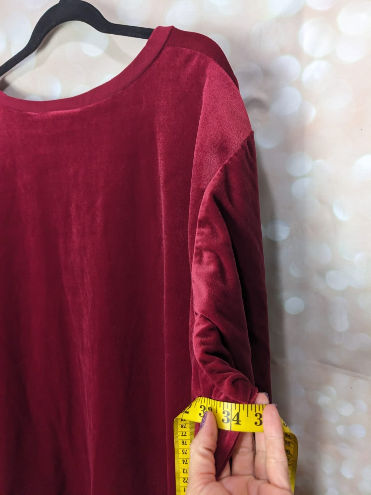 Roamans Women's Solid Red OR Gray Microfiber Velv… - image 10