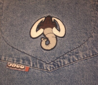 Vintage JNCO MAMMOTH HUGE Deep Pocket Blue Jeans 40 Inch Wide Leg