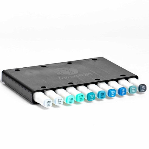10pk Aquamarkers Calligraphy Markers Dual Tip Water Based Markers Set Blues - Picture 2 of 8