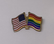 US American  LGBT American Dual Friendship Flag Lapel Pin 44 