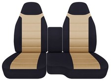 Truck Seat Covers Fits 1991-2012 Ford Ranger 6040 Seat With Console Black Tan Truck Seat Covers Fits 1991-2012 Ford Ranger 6040 Seat With Console Black Tan