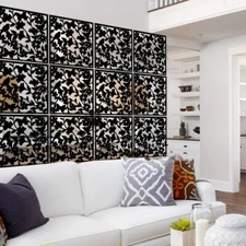 12/24pc Hanging Room Divider PVC Screen Panels Living Room Bedroom Office Art